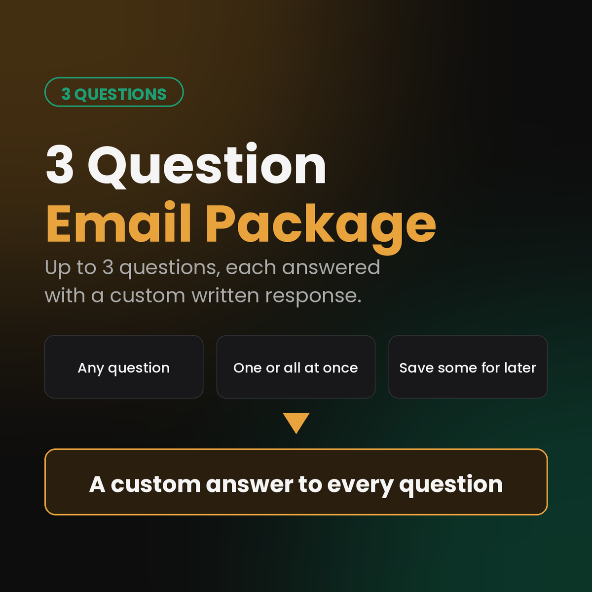 3 Question Email Coaching Package